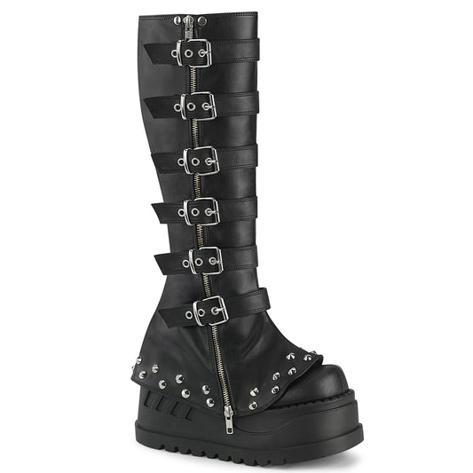 STOMP-223 4 3/4" Wedge PF STR Knee High Boot, Inside Zip