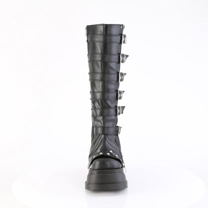 STOMP-223 4 3/4" Wedge PF STR Knee High Boot, Inside Zip