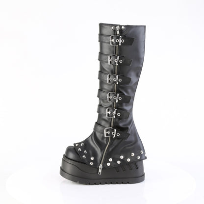 STOMP-223 4 3/4" Wedge PF STR Knee High Boot, Inside Zip