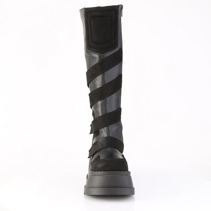STOMP-228 4 3/4" Wedge PF Knee High Boot, Inside Zip