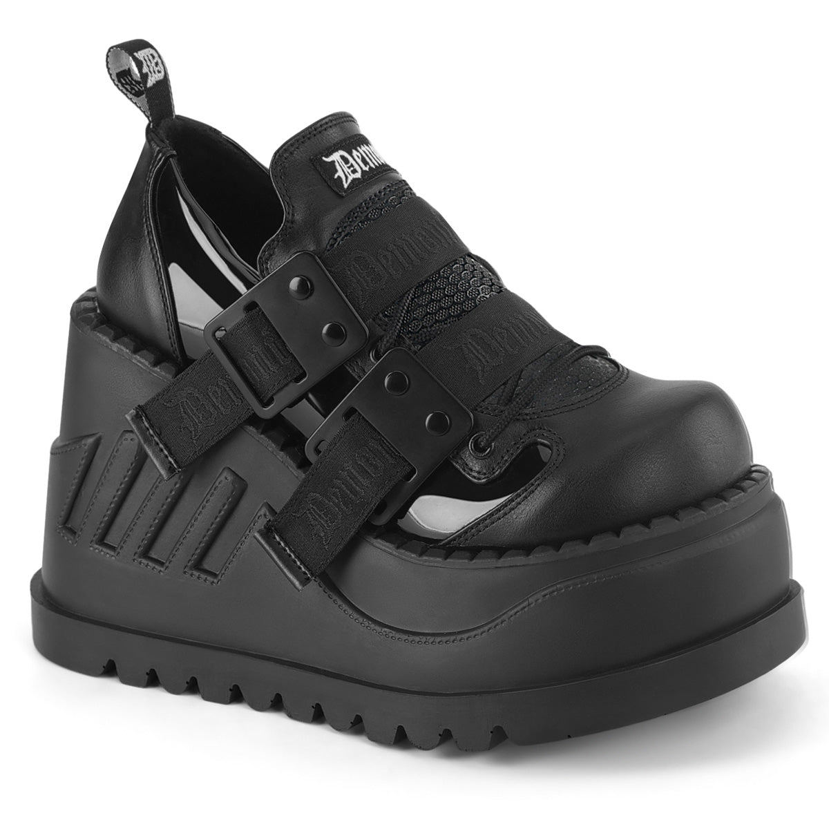 STOMP-28 4 3/4" Wedge PF Lace-Up Shoe w/ Hook-N-Loop Straps