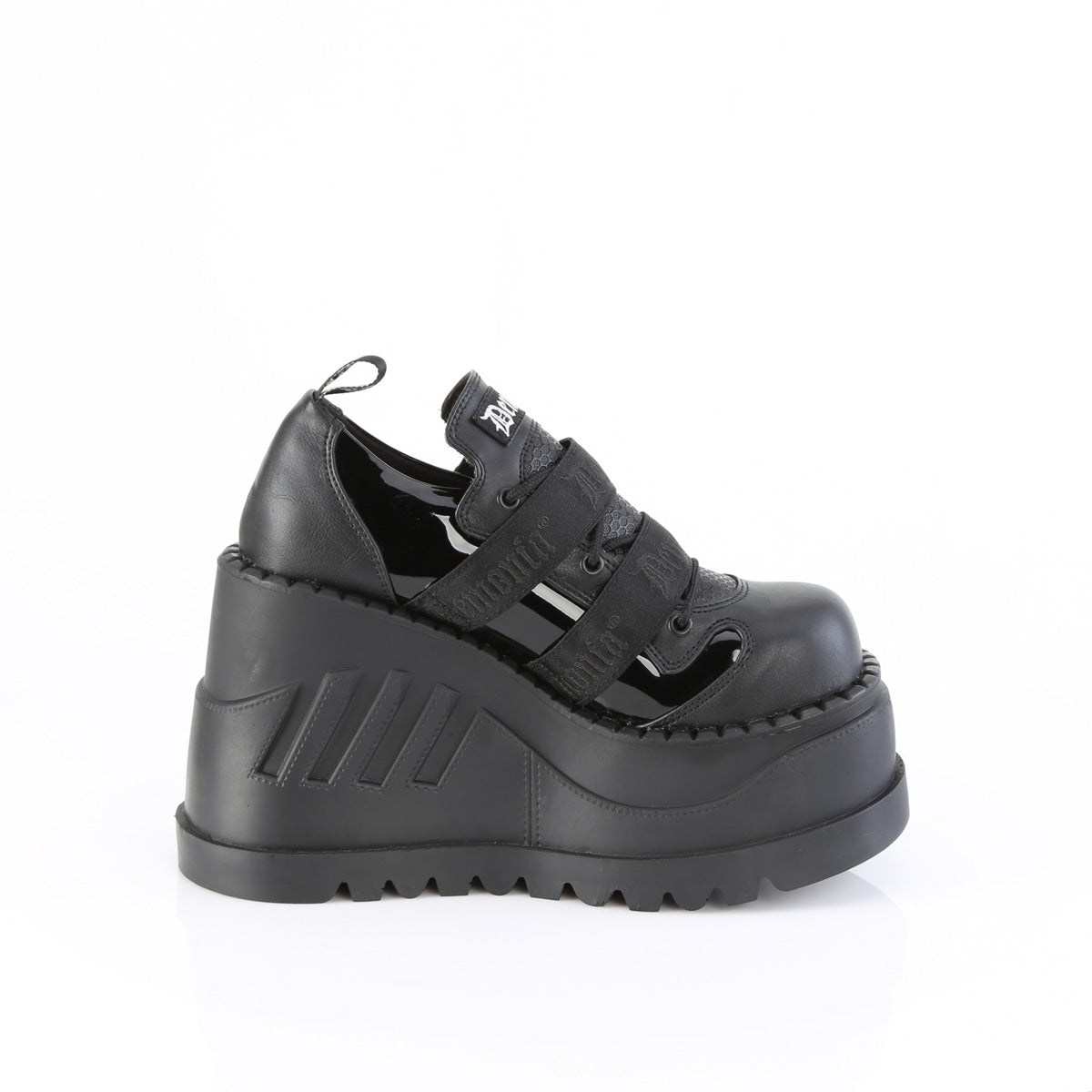 STOMP-28 4 3/4" Wedge PF Lace-Up Shoe w/ Hook-N-Loop Straps