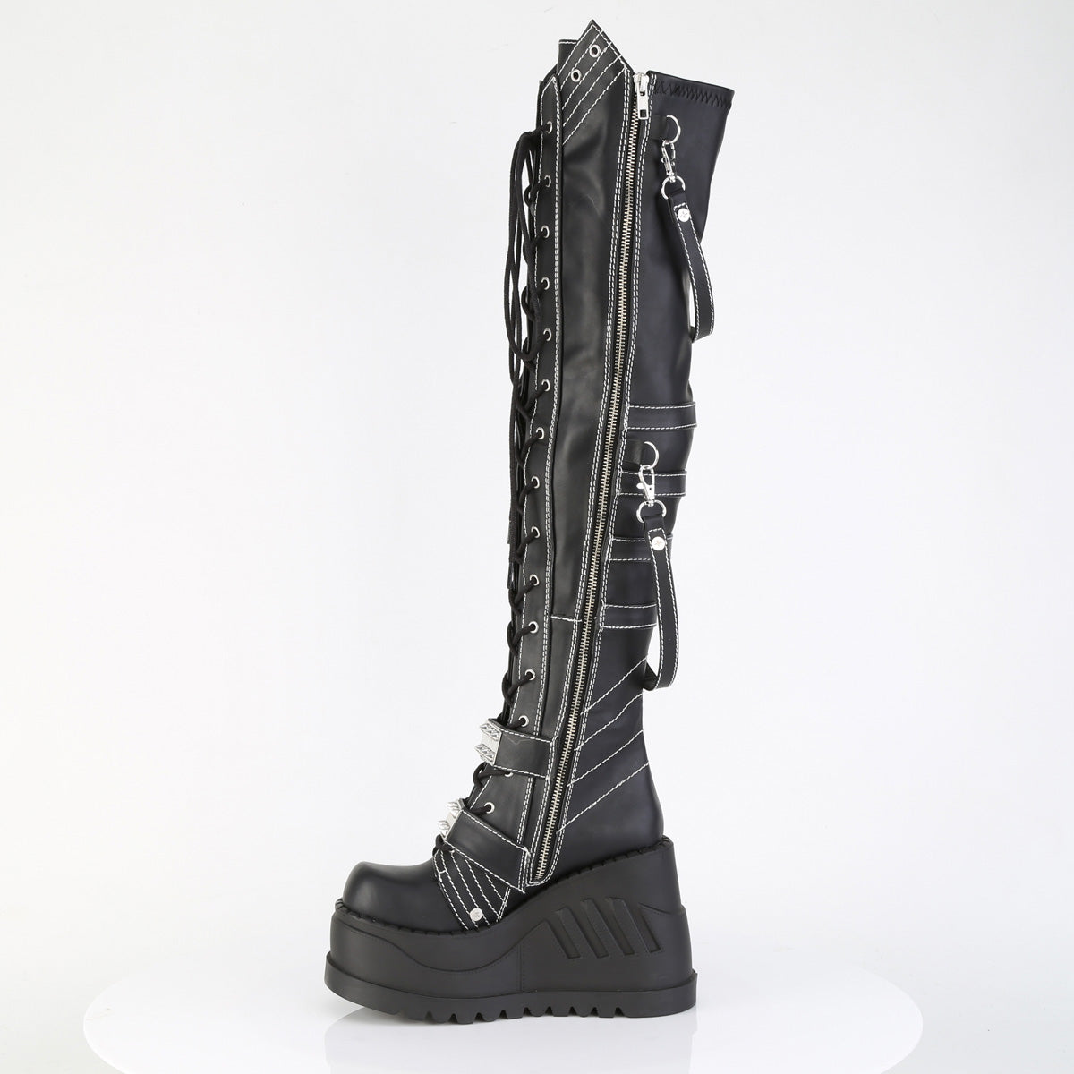 STOMP-310 4 3/4" Wedge PF STR Over-The-Knee Boot, Inside Zip