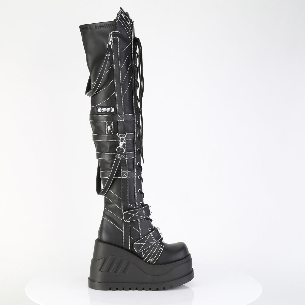 STOMP-310 4 3/4" Wedge PF STR Over-The-Knee Boot, Inside Zip