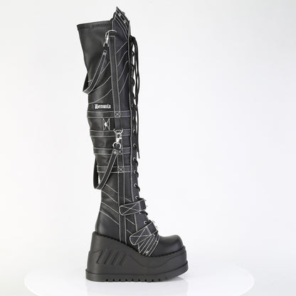 STOMP-310 4 3/4" Wedge PF STR Over-The-Knee Boot, Inside Zip