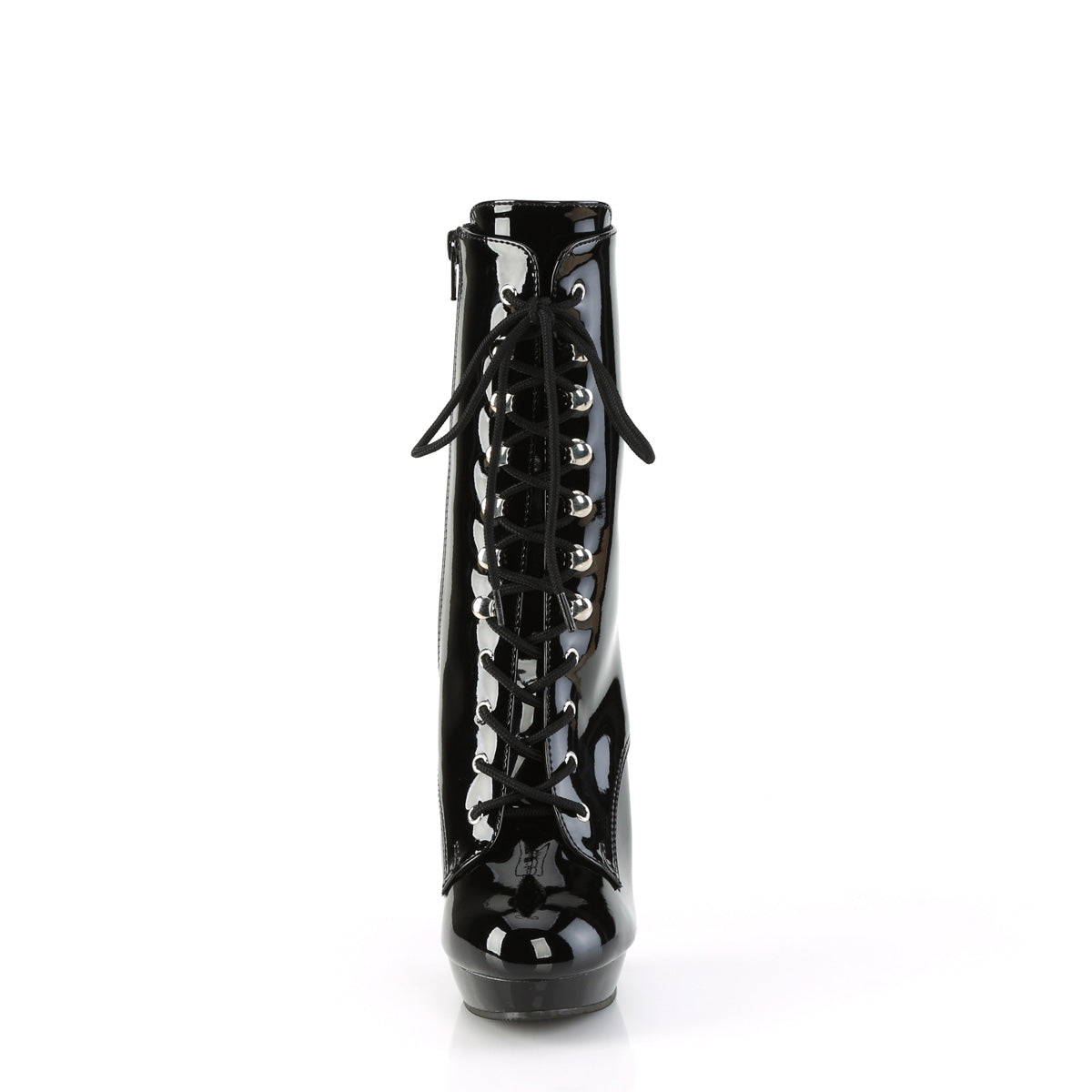 SULTRY-1020 **6" Heel, 1" PF Lace-Up Ankle Boot, Side Zip