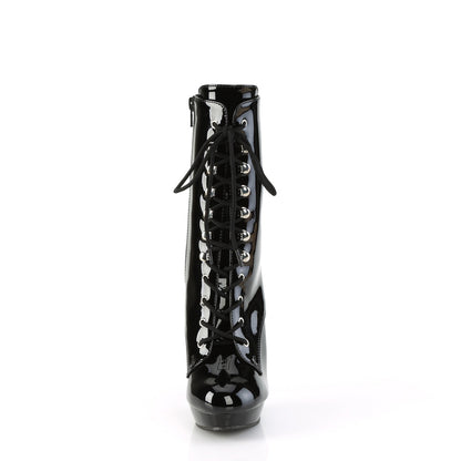SULTRY-1020 **6" Heel, 1" PF Lace-Up Ankle Boot, Side Zip