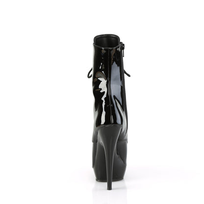 SULTRY-1020 **6" Heel, 1" PF Lace-Up Ankle Boot, Side Zip
