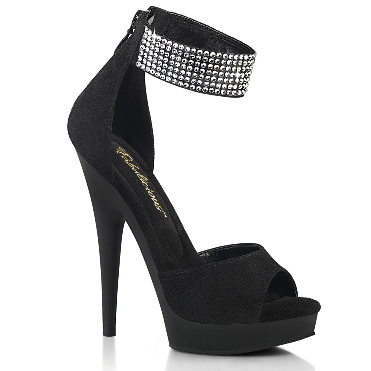 SULTRY-625 *6" Heel, 1" PF d'Orsay Sandal w/RS, Back Zip
