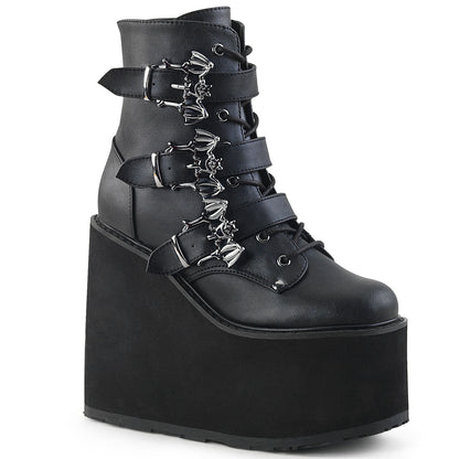 SWING-103 5 1/2" PF Lace-Up Ankle Boot w/ 3 Buckle Straps, Side Zip