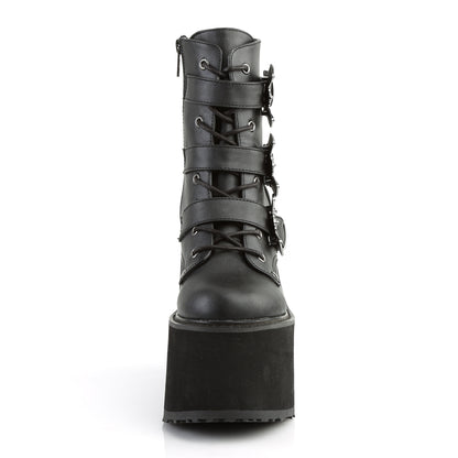 SWING-103 5 1/2" PF Lace-Up Ankle Boot w/ 3 Buckle Straps, Side Zip