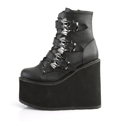 SWING-103 5 1/2" PF Lace-Up Ankle Boot w/ 3 Buckle Straps, Side Zip