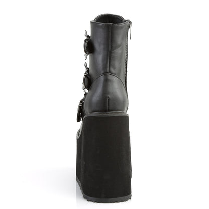 SWING-103 5 1/2" PF Lace-Up Ankle Boot w/ 3 Buckle Straps, Side Zip