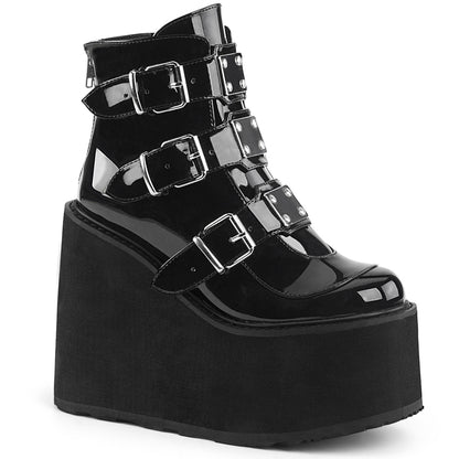 SWING-105 **5 1/2" PF Ankle Boot w/ 3 Buckle Straps, Back Zip