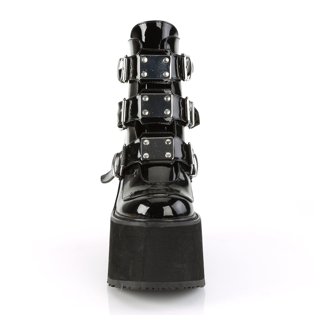 SWING-105 **5 1/2" PF Ankle Boot w/ 3 Buckle Straps, Back Zip