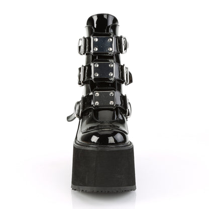 SWING-105 **5 1/2" PF Ankle Boot w/ 3 Buckle Straps, Back Zip