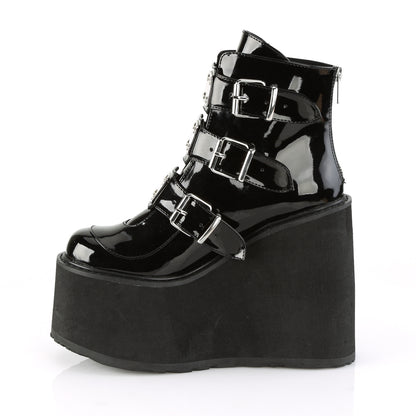 SWING-105 **5 1/2" PF Ankle Boot w/ 3 Buckle Straps, Back Zip