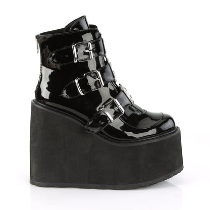 SWING-105 **5 1/2" PF Ankle Boot w/ 3 Buckle Straps, Back Zip