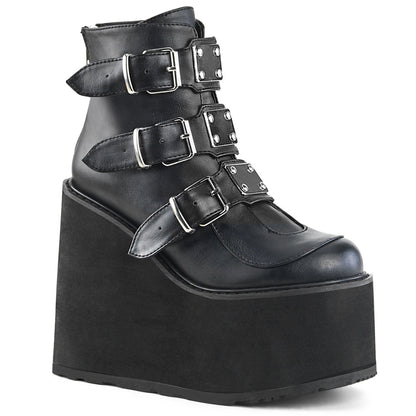 SWING-105 **5 1/2" PF Ankle Boot w/ 3 Buckle Straps, Back Zip