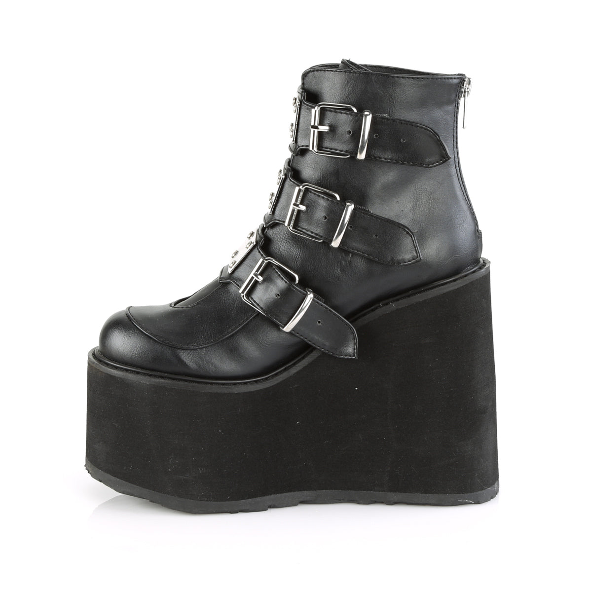 SWING-105 5 1/2" PF Ankle Boot w/ 3 Buckle Straps, Back Zip