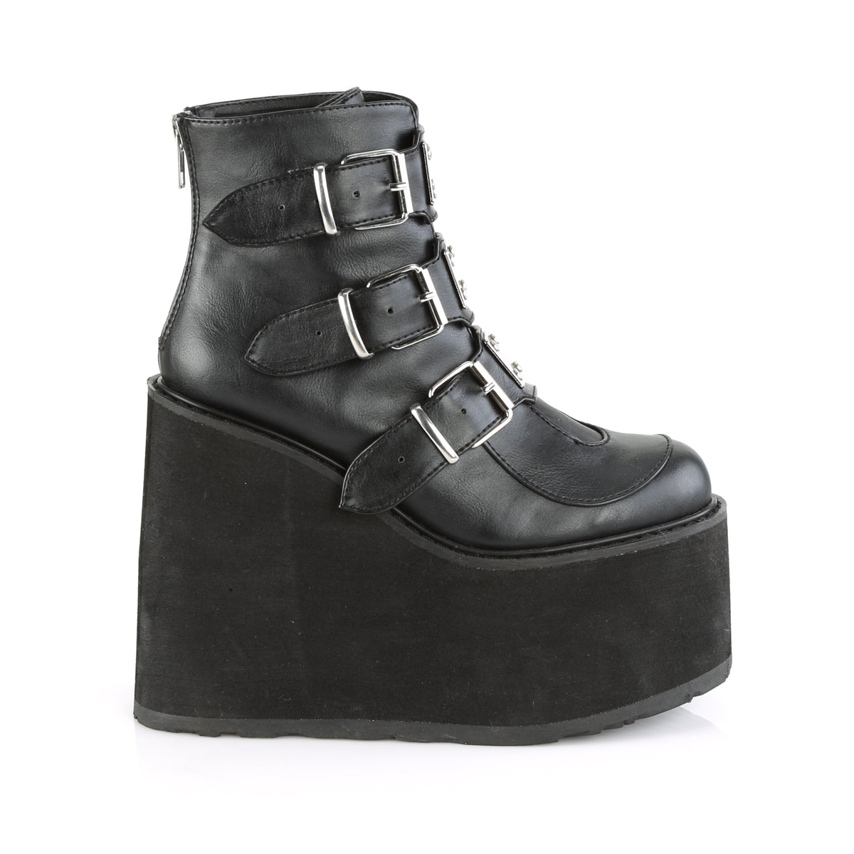 SWING-105 5 1/2" PF Ankle Boot w/ 3 Buckle Straps, Back Zip