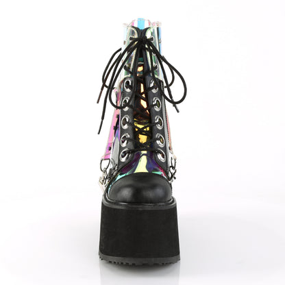 SWING-115 **5 1/2" PF Lace-Up Ankle Boot w/ PVC Harnesss, Side Zip