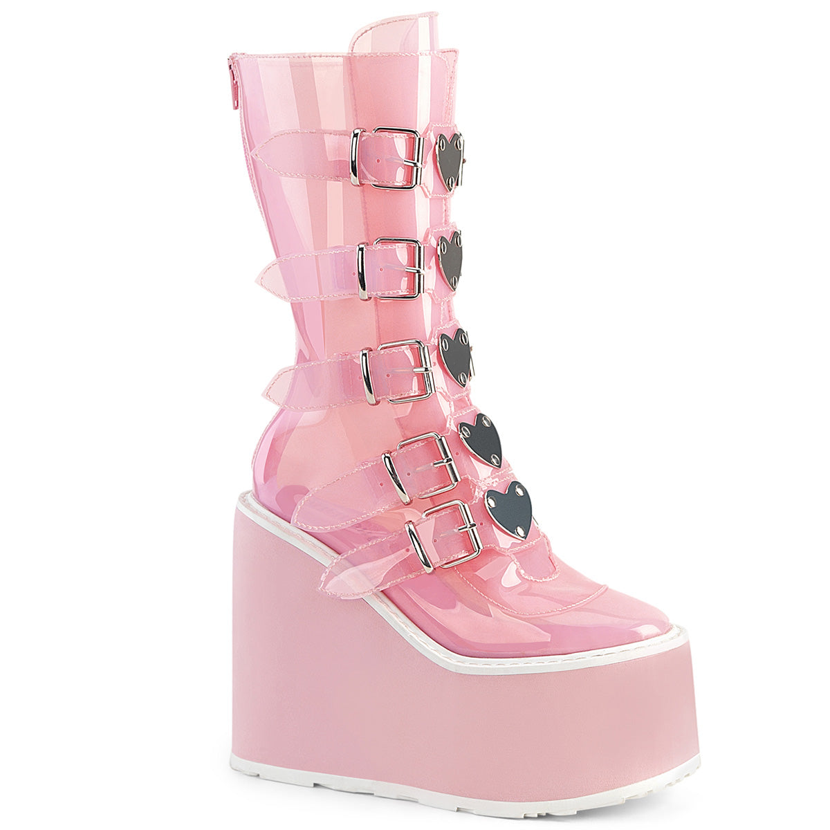 SWING-230C **5 1/2" PF Mid-Calf Boot w/5 Buckle Straps, Back Metal Zip
