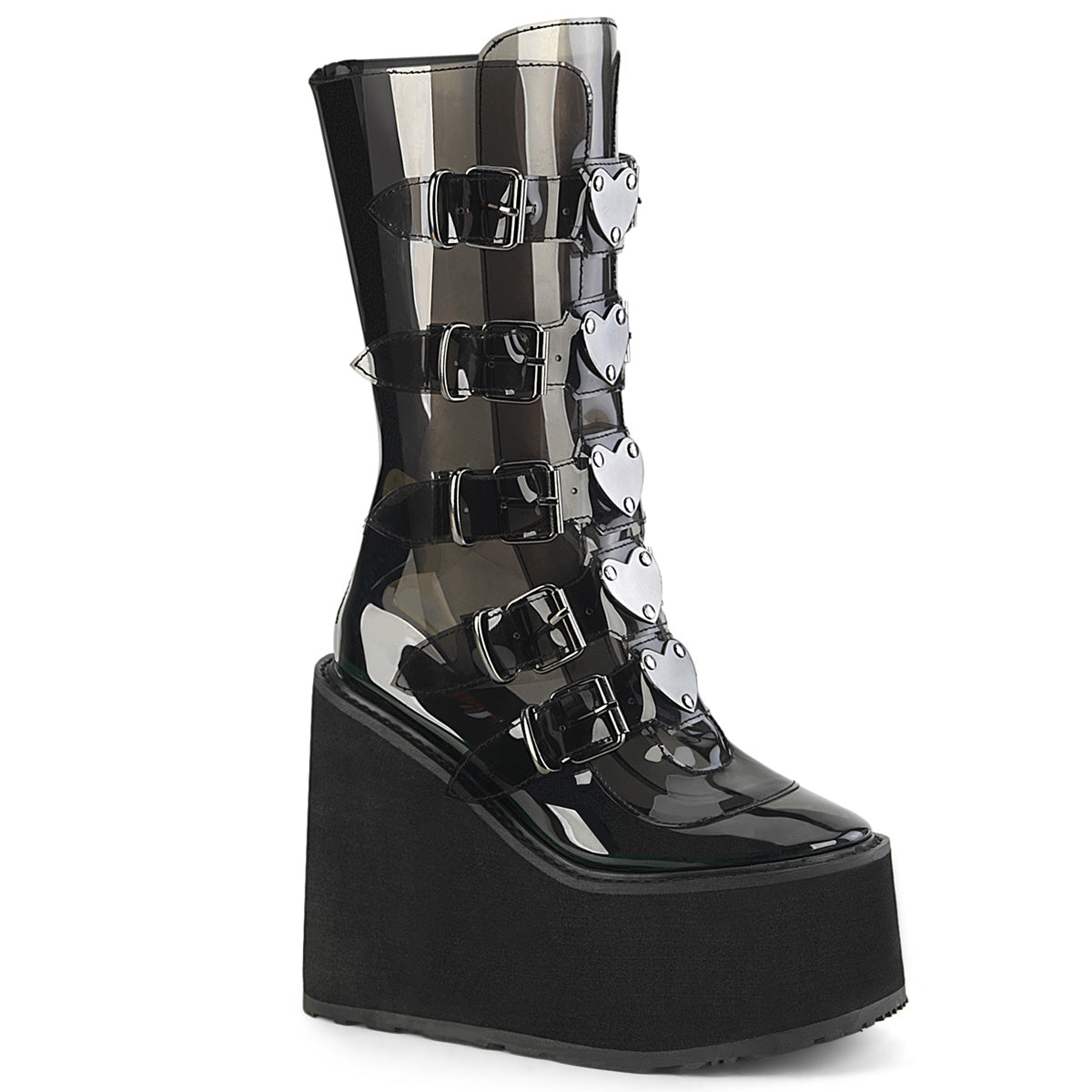 SWING-230C **5 1/2" PF Mid-Calf Boot w/5 Buckle Straps, Back Metal Zip