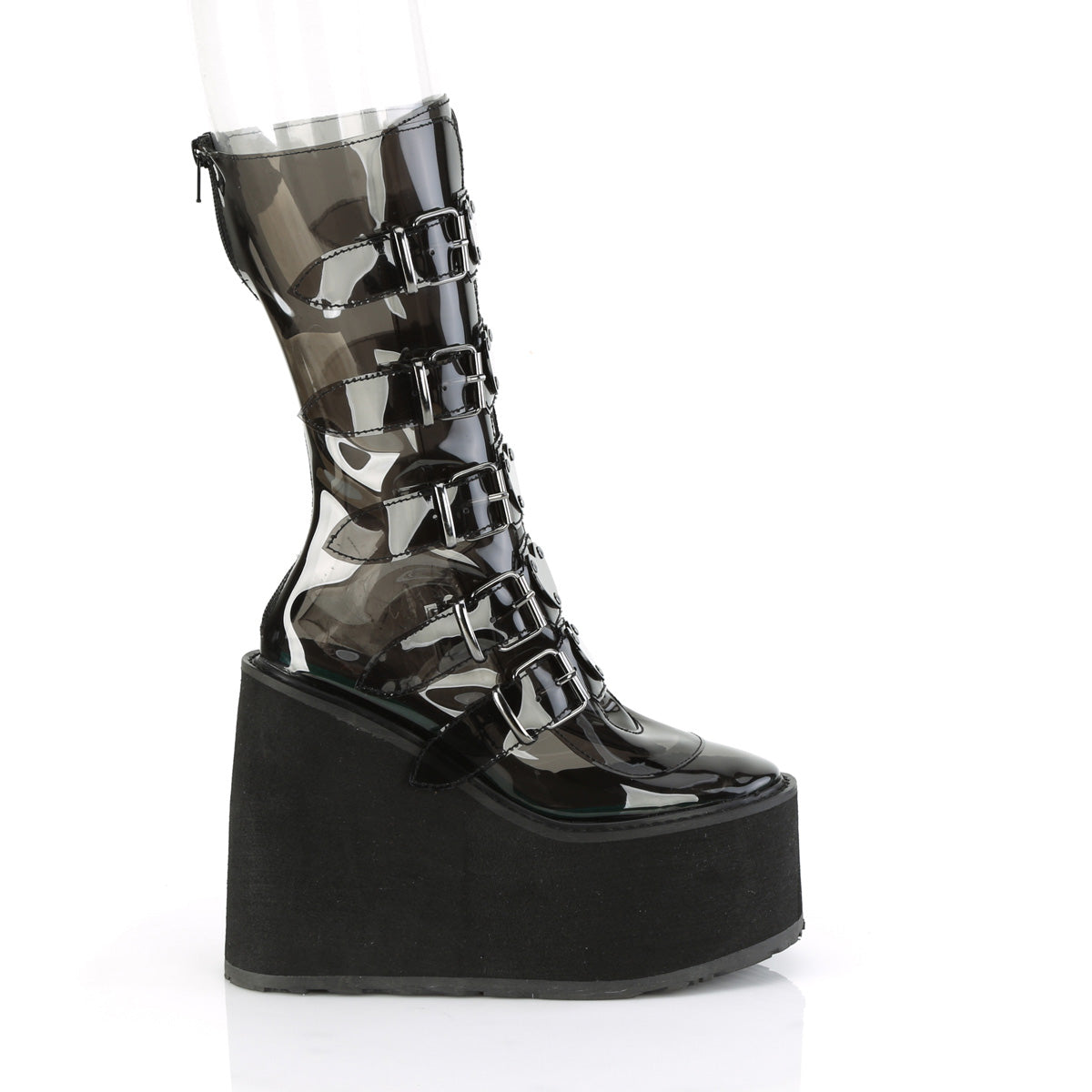 SWING-230C **5 1/2" PF Mid-Calf Boot w/5 Buckle Straps, Back Metal Zip