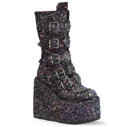 SWING-230G *5 1/2" PF Mid-Calf Boot w/ 5 Buckle Straps, Back Metal Zip