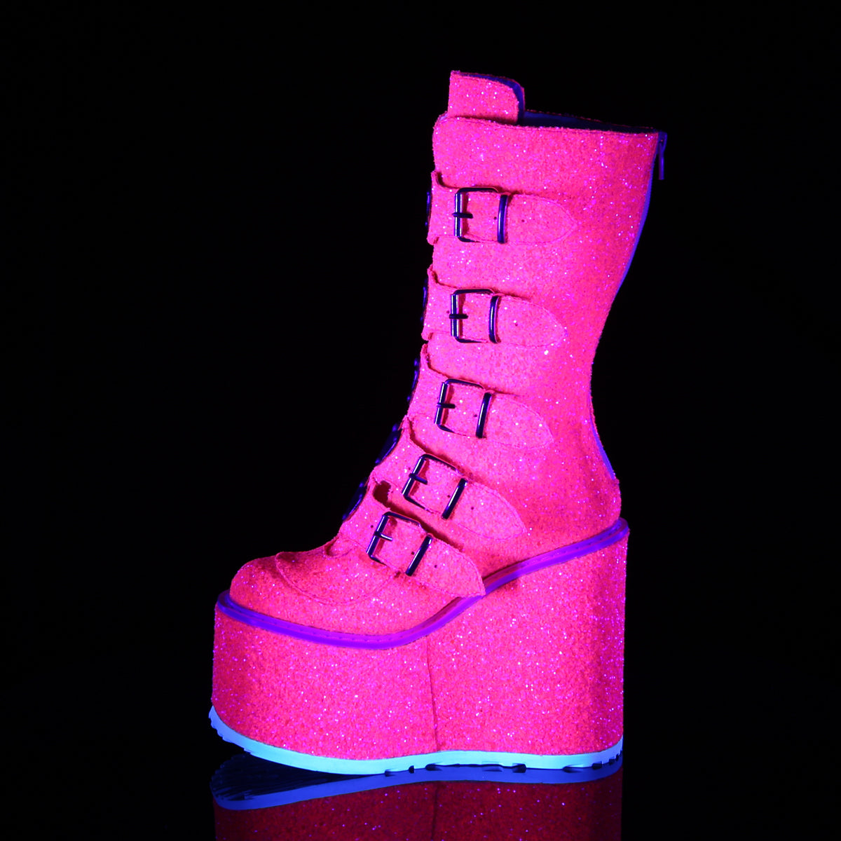 SWING-230G 5 1/2" PF Mid-Calf Boot w/ 5 Buckle Straps, Back Metal Zip