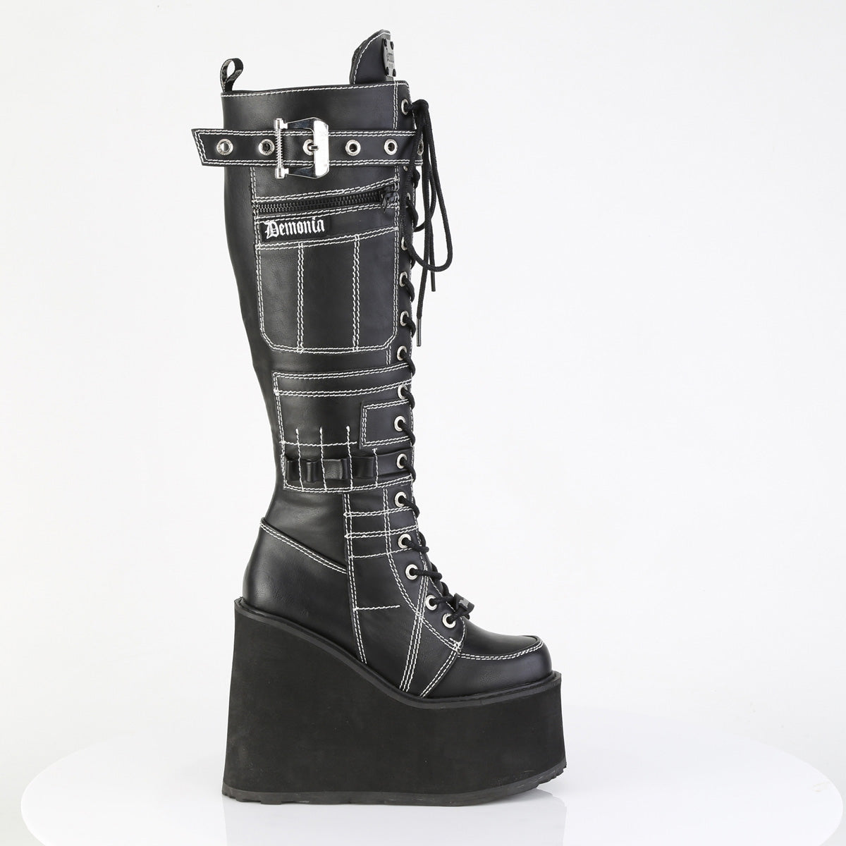 SWING-260 *5 1/2" PF Lace-Up Knee High Boot, Side Zip