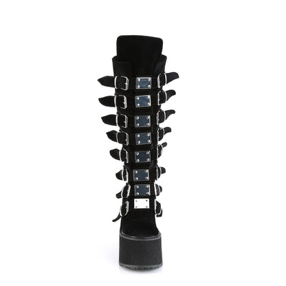SWING-815 **5 1/2" PF Knee High Boot w/8 Buckle Straps,Back Metal Zip