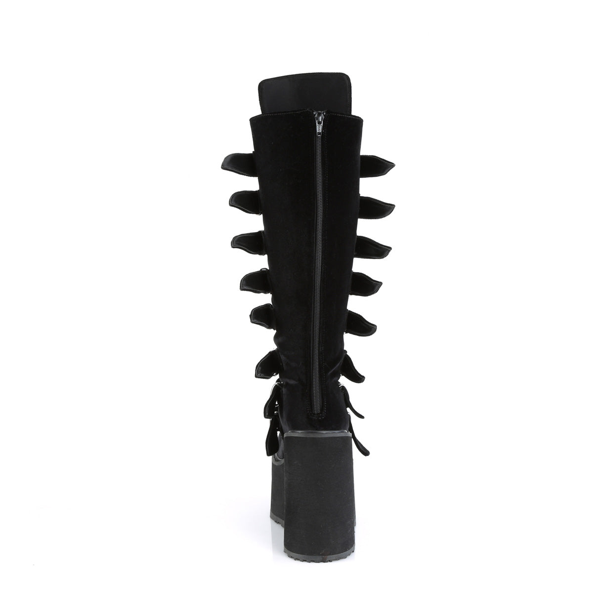 SWING-815 **5 1/2" PF Knee High Boot w/8 Buckle Straps,Back Metal Zip