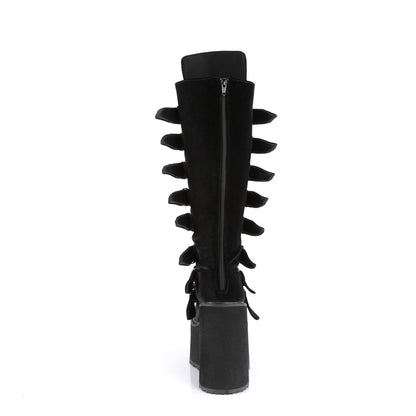 SWING-815 **5 1/2" PF Knee High Boot w/8 Buckle Straps,Back Metal Zip