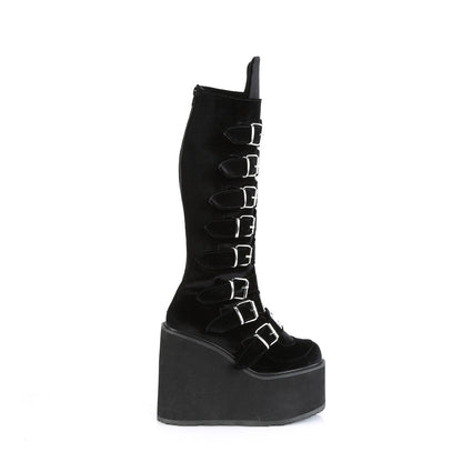 SWING-815 **5 1/2" PF Knee High Boot w/8 Buckle Straps,Back Metal Zip
