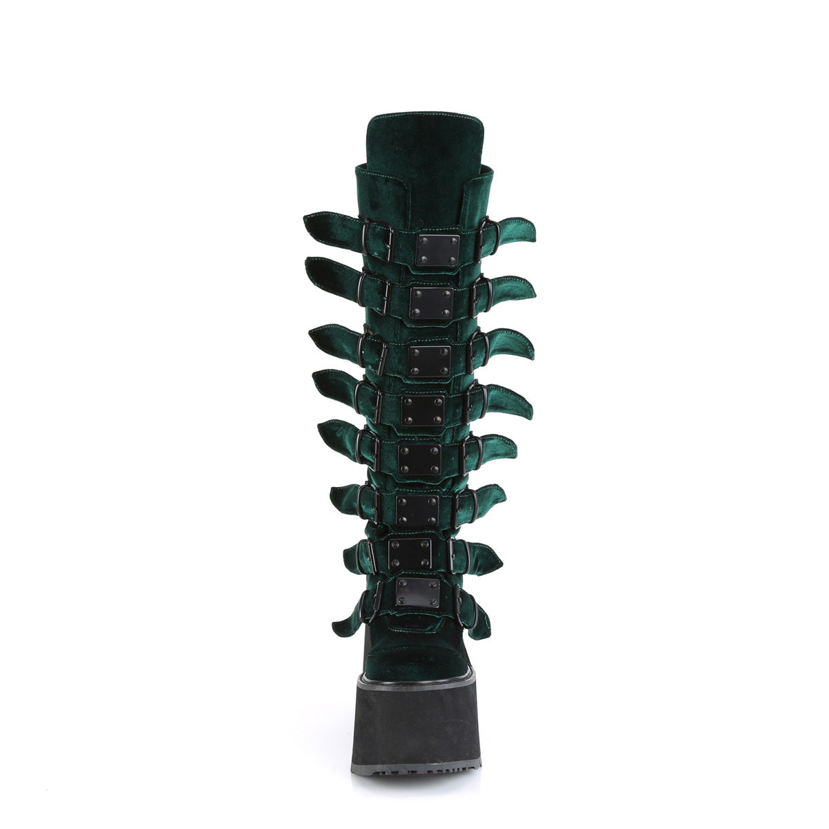 SWING-815 **5 1/2" PF Knee High Boot w/8 Buckle Straps,Back Metal Zip