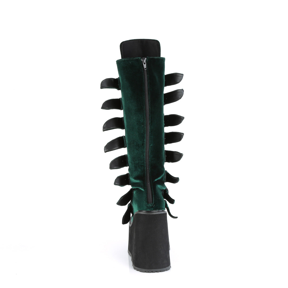 SWING-815 **5 1/2" PF Knee High Boot w/8 Buckle Straps,Back Metal Zip