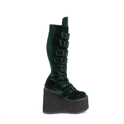 SWING-815 **5 1/2" PF Knee High Boot w/8 Buckle Straps,Back Metal Zip