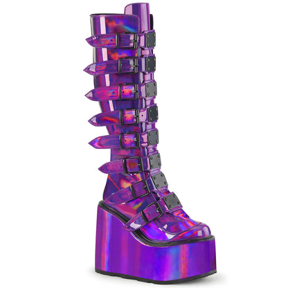SWING-815 **5 1/2" PF Knee High Boot w/8 Buckle Straps,Back Metal Zip