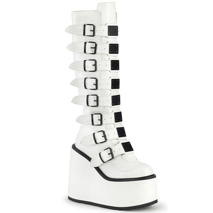 SWING-815 *5 1/2" PF Knee High Boot w/8 Buckle Straps,Back Metal Zip