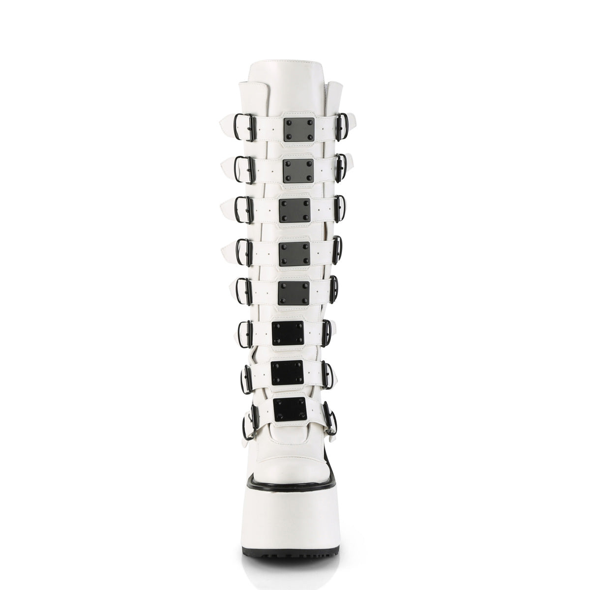 SWING-815 *5 1/2" PF Knee High Boot w/8 Buckle Straps,Back Metal Zip