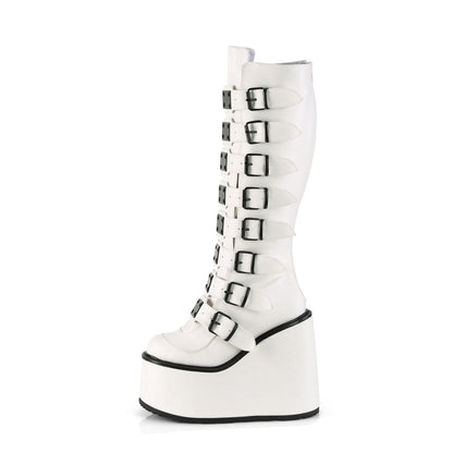 SWING-815 *5 1/2" PF Knee High Boot w/8 Buckle Straps,Back Metal Zip