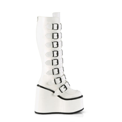 SWING-815 *5 1/2" PF Knee High Boot w/8 Buckle Straps,Back Metal Zip