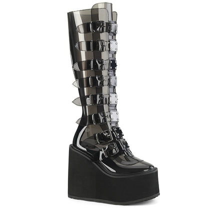 SWING-815C **5 1/2" PF Knee High Boot w/8 Buckle Straps,Back Metal Zip