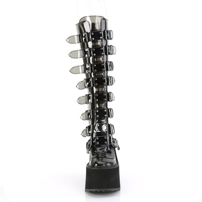 SWING-815C **5 1/2" PF Knee High Boot w/8 Buckle Straps,Back Metal Zip