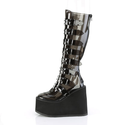 SWING-815C **5 1/2" PF Knee High Boot w/8 Buckle Straps,Back Metal Zip