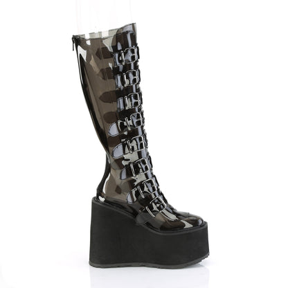 SWING-815C **5 1/2" PF Knee High Boot w/8 Buckle Straps,Back Metal Zip