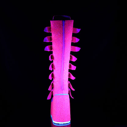 SWING-815UV **5 1/2" PF Knee High Boot w/ 8 Buckle Straps,Back Metal Zip