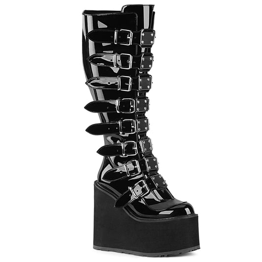 SWING-815WC 5 1/2" PF Wide Calf Knee Boot w/ Buckle Straps, Back Zip